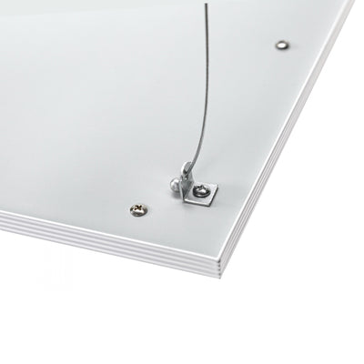 Spectrum suspension set for LED ceiling fixture 600x600mm silver steel, ideal for spectrum algine int installation