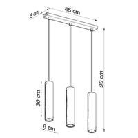 Lampada a sospensione LED Aigostar Nera LOOPEZ, 3 x portalampada GU10, IP20, corpo in alluminio, certificata CE RoHS