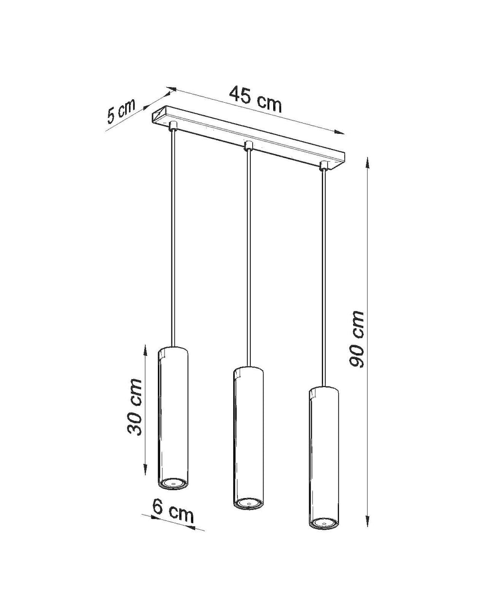 Lampada a sospensione LED Aigostar Nera LOOPEZ, 3 x portalampada GU10, IP20, corpo in alluminio, certificata CE RoHS