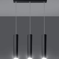 Lampada a sospensione LED Aigostar Nera LOOPEZ, 3 x portalampada GU10, IP20, corpo in alluminio, certificata CE RoHS