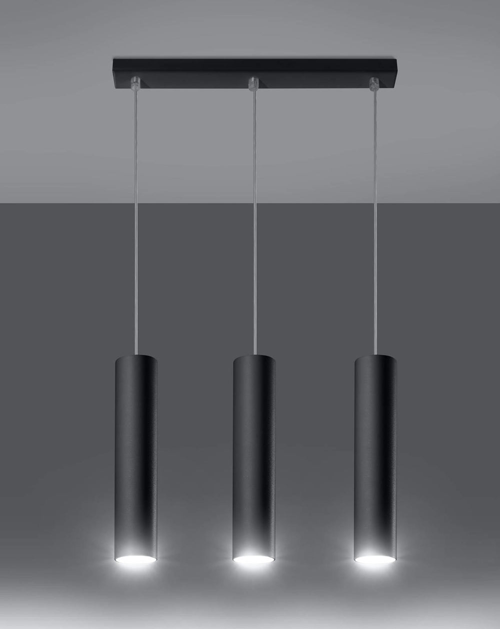 Lampada a sospensione LED Aigostar Nera LOOPEZ, 3 x portalampada GU10, IP20, corpo in alluminio, certificata CE RoHS