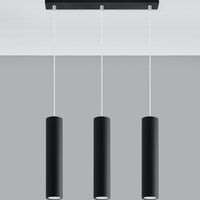 Lampada a sospensione LED Aigostar Nera LOOPEZ, 3 x portalampada GU10, IP20, corpo in alluminio, certificata CE RoHS