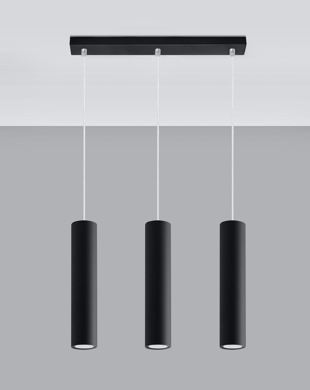 Lampada a sospensione LED Aigostar Nera LOOPEZ, 3 x portalampada GU10, IP20, corpo in alluminio, certificata CE RoHS