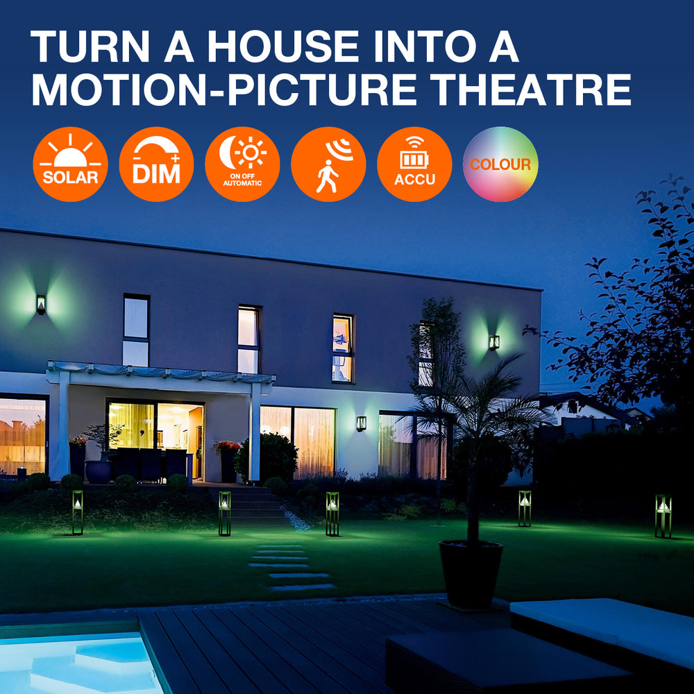 Ledvance Endura Style solare GLOW Sensore da Parete LED 3.6W 3000K IP44 Grigio Scuro Lampada da Esterno