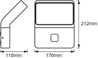 Ledvance ENDURA STYLE Lampada da Parete LED 12W 3000K 750 lumen IP44 Grigio Scuro da Esterno a Montaggio Superficiale