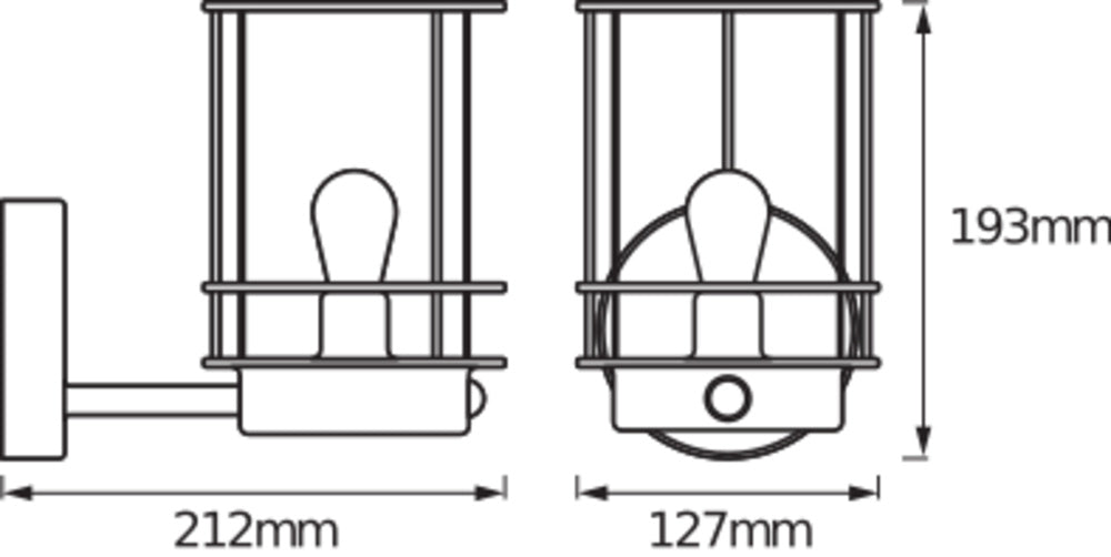 Ledvance ENDURA Classic Post Sensor Up E27 outdoor stainless steel wall light IP44 with motion and light sensor
