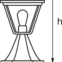 Ledvance ENDURA Classic Tradition 33cm Lanterna da Esterno E27 Nero/Oro IP44 Alluminio pressofuso