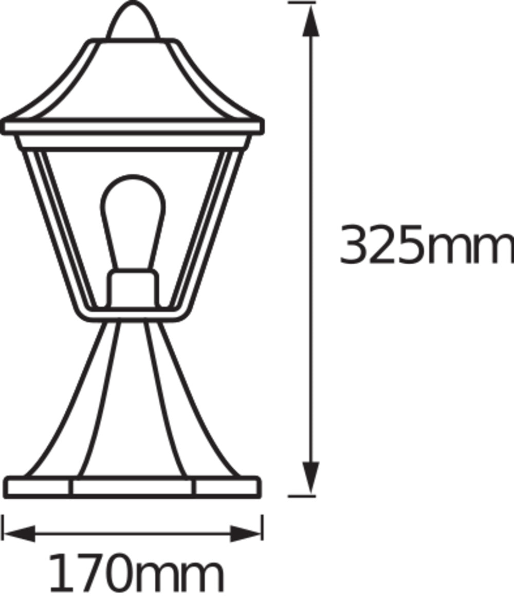 Ledvance ENDURA Classic Tradition 33cm Outdoor Lantern E27 Black/Gold IP44 Die-Cast Aluminum
