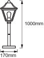 Ledvance ENDURA Classic Tradition lanterna da pavimento per esterni E27 Nero/Oro IP44 alluminio 1000mm