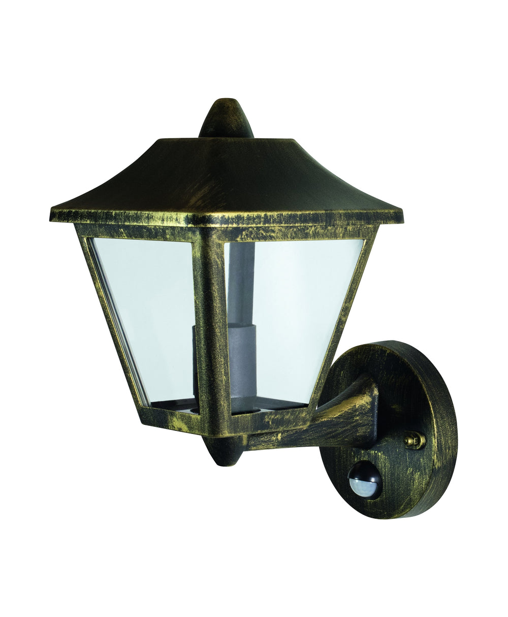 Ledvance ENDURA Classic Tradition Up Sensore Applique da Parete E27 Oro Nero Esterno IP44 Alluminio Pressofuso