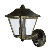 Ledvance ENDURA Classic Tradition Up Sensore Applique da Parete E27 Oro Nero Esterno IP44 Alluminio Pressofuso