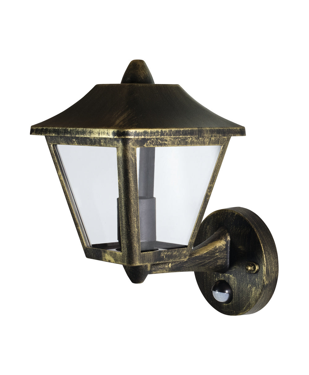 Ledvance ENDURA Classic Tradition Up Sensore Applique da Parete E27 Oro Nero Esterno IP44 Alluminio Pressofuso