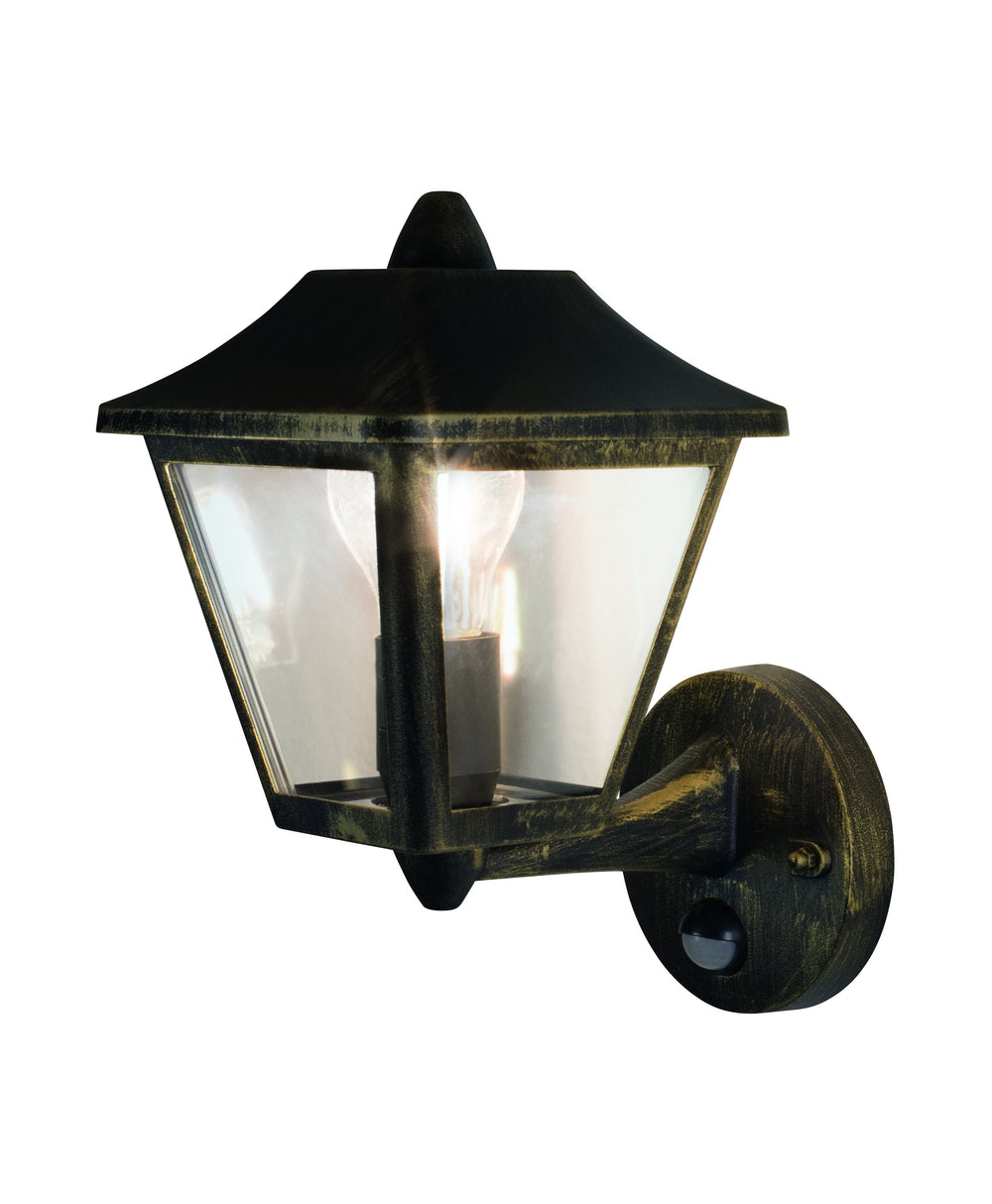 Ledvance ENDURA Classic Tradition Up Sensore Applique da Parete E27 Oro Nero Esterno IP44 Alluminio Pressofuso