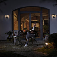 Ledvance ENDURA Classic Tradition Up Sensore Applique da Parete E27 Oro Nero Esterno IP44 Alluminio Pressofuso