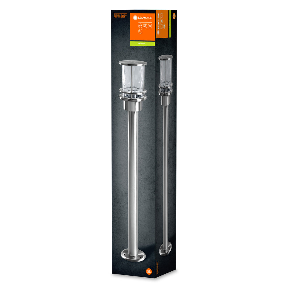 Ledvance ENDURA Classic Post 80cm E27 Lampada da percorso LED da esterno in acciaio inox IP44