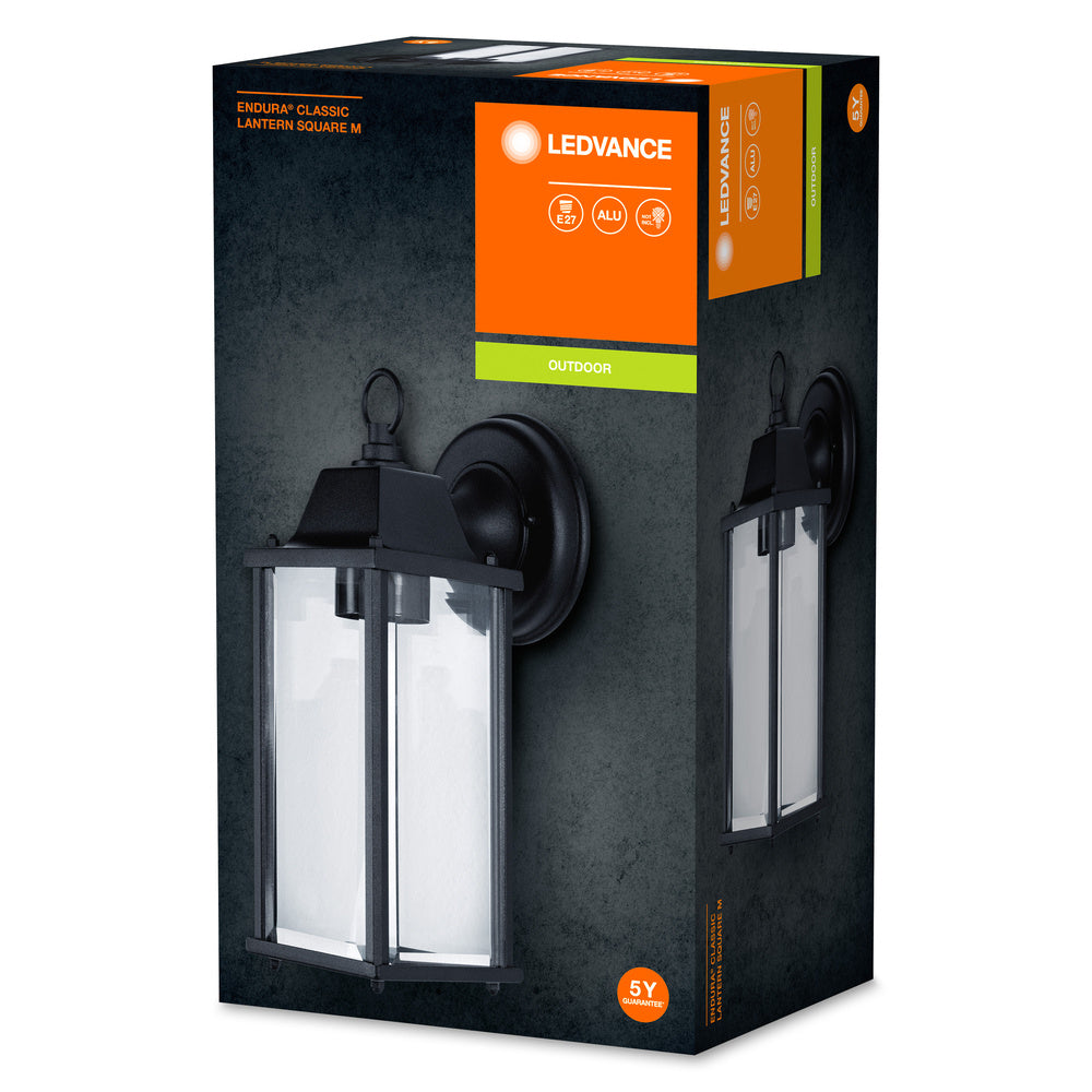 Ledvance ENDURA Classic Lantern Square E27 applique da esterno Nero IP43 montaggio superficiale 220-240V