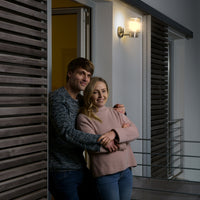 Ledvance ENDURA Classic Post Sensor Up E27 lampada da parete per esterni in acciaio inox IP44 con sensore di movimento e luce