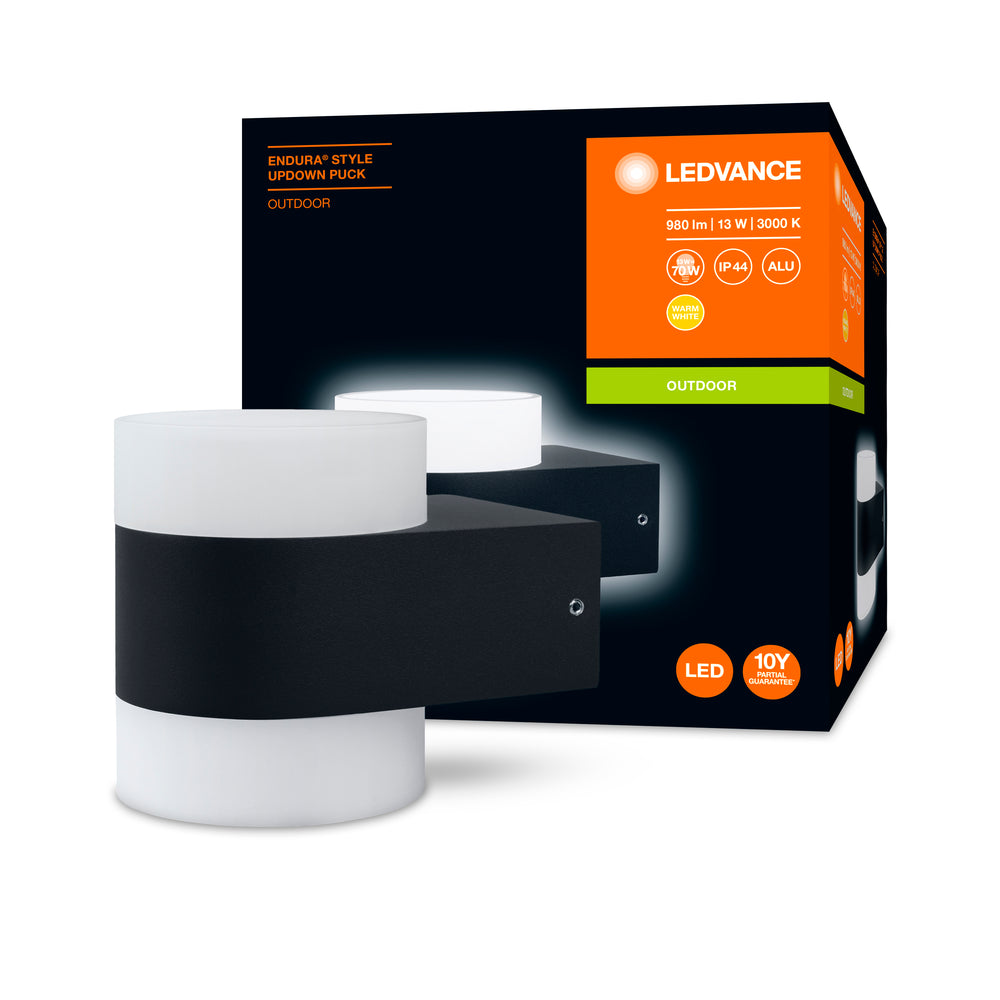 Ledvance ENDURA Style UpDown Puck Lampada da Parete LED 13W 3000K 980 lumen IP44 Grigio Scuro Esterno