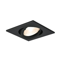 faretto incasso quadrato nero braytron 35w, alluminio, ip20, interno gu10, mr16