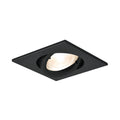 faretto incasso quadrato nero braytron 35w, alluminio, ip20, interno gu10, mr16