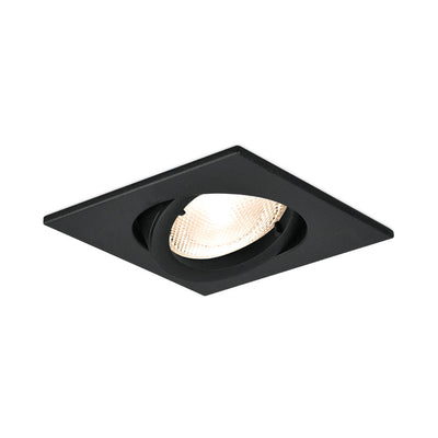 faretto incasso quadrato nero braytron 35w, alluminio, ip20, interno gu10, mr16