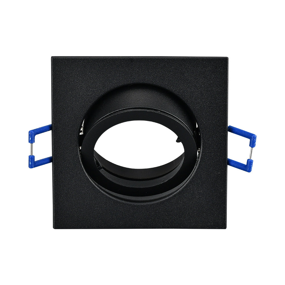 faretto incasso quadrato nero braytron 35w, alluminio, ip20, interno gu10, mr16