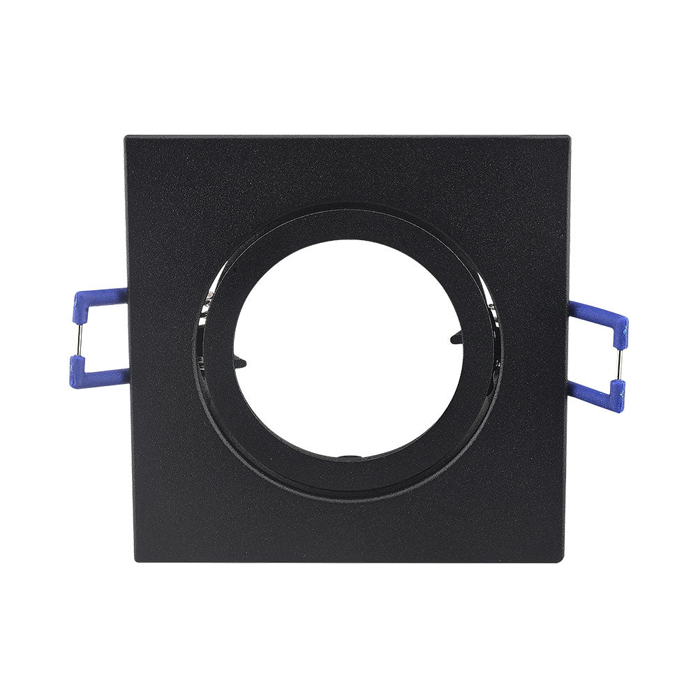 faretto incasso quadrato nero braytron 35w, alluminio, ip20, interno gu10, mr16