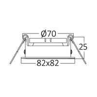 faretto incasso quadrato nero braytron 35w, alluminio, ip20, interno gu10, mr16