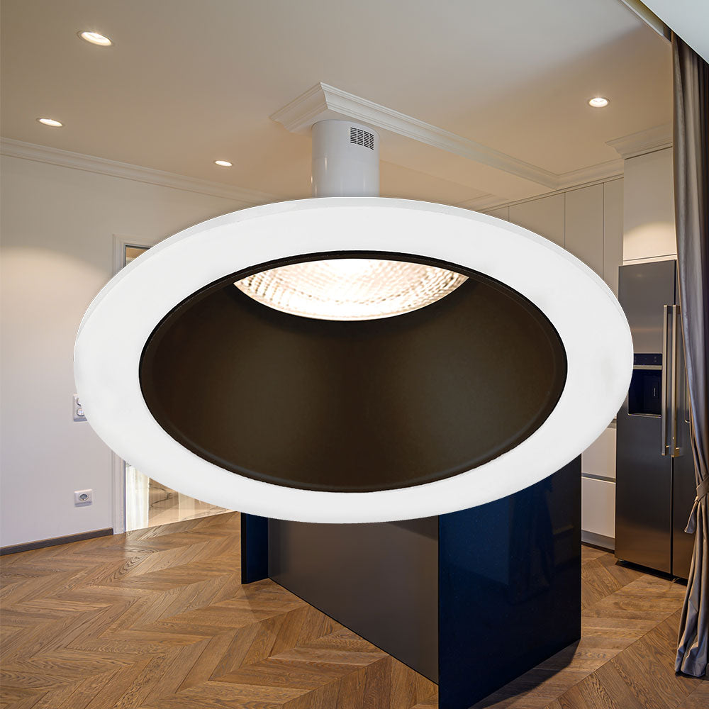 Braytron faretto LED da incasso GU10, max 35W, IP20, rotondo in alluminio Bianco-Nero, foro 85mm 70mm
