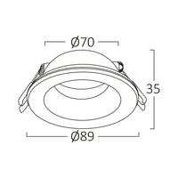 Faretto incasso LED Braytron, 7W, IP54, Alluminio Bianco, 89x35mm, attacco GU10, uso interno ed esterno