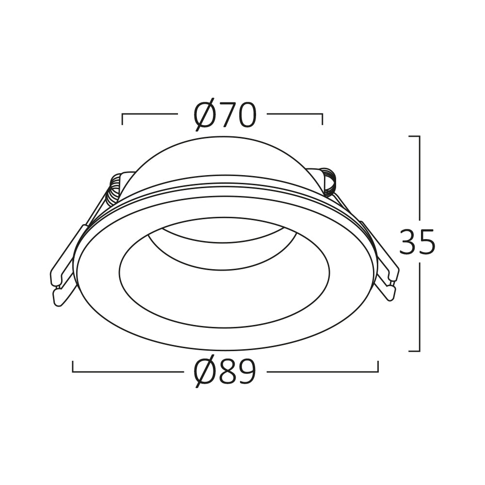 Faretto incasso LED Braytron, 7W, IP54, Alluminio Bianco, 89x35mm, attacco GU10, uso interno ed esterno