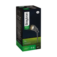 Braytron Faretto LED a picchetto 9W Ambra 220-240V IP65 IK08 da esterno in alluminio Grigio fascio 60°