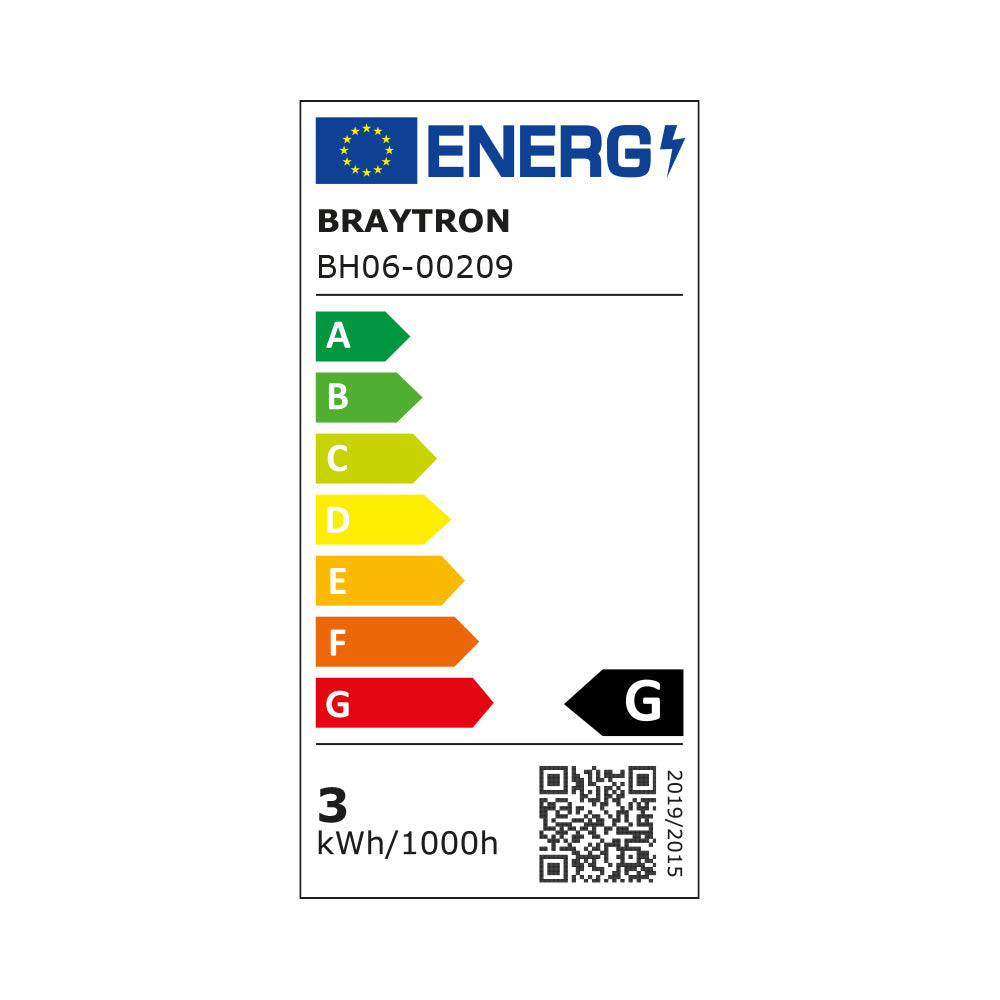 Faretto LED Braytron 3W 3000K 210 lumen IP54 >80CRI fascio 38° non dimmerabile 220-240V bianco caldo
