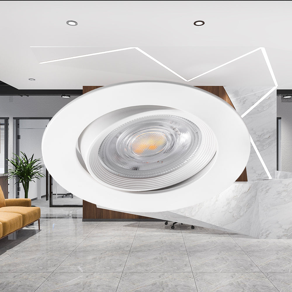 Faretto LED Braytron 7W 220-240V 3-in-1 CCT Dimmerabile Rotondo Bianco IP20 630 lumen Fascio 38°