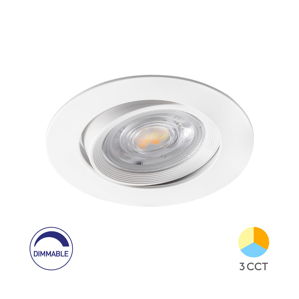 Faretto LED Braytron 7W 220-240V 3-in-1 CCT Dimmerabile Rotondo Bianco IP20 630 lumen Fascio 38°