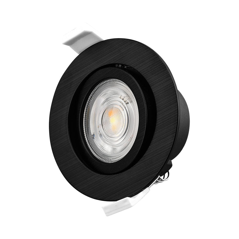 Braytron Faretto LED 7W Nero Rotondo 3-in-1 CCT Dimmerabile 220-240V 630 lumen IP20 38° Illuminazione da Interno