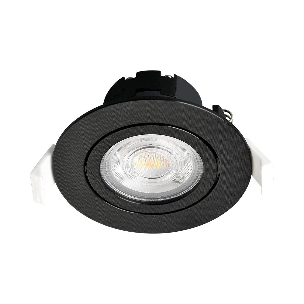 Braytron Faretto LED 7W Nero Rotondo 3-in-1 CCT Dimmerabile 220-240V 630 lumen IP20 38° Illuminazione da Interno