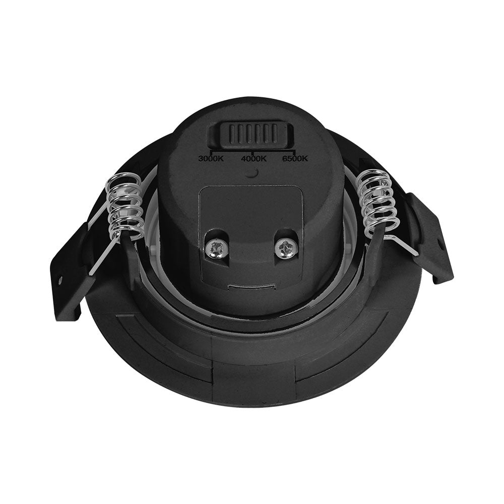 Braytron Faretto LED 7W Nero Rotondo 3-in-1 CCT Dimmerabile 220-240V 630 lumen IP20 38° Illuminazione da Interno