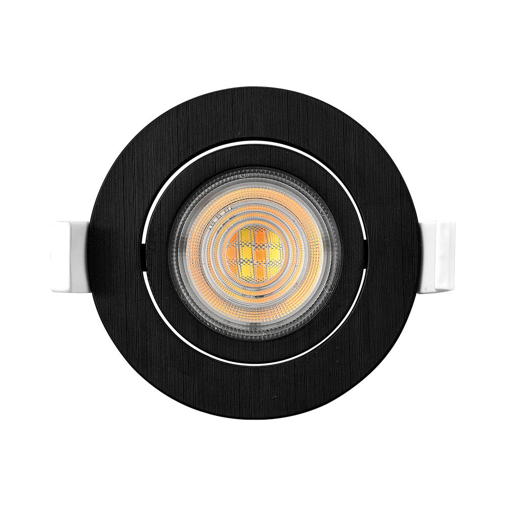 Braytron Faretto LED 7W Nero Rotondo 3-in-1 CCT Dimmerabile 220-240V 630 lumen IP20 38° Illuminazione da Interno