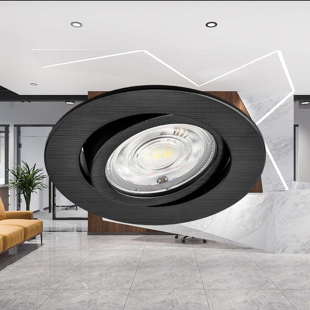 Braytron Faretto LED 7W Nero Rotondo 3-in-1 CCT Dimmerabile 220-240V 630 lumen IP20 38° Illuminazione da Interno