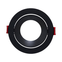 Braytron LED spotlight fixture, MR16 socket, 35W max, IP20 Black aluminium round recessed 85mm cutout 70mm