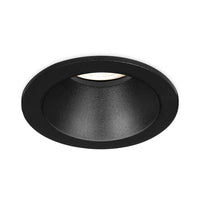 Braytron LED spotlight fixture, MR16 socket, 35W max, IP20 Black aluminium round recessed 85mm cutout 70mm