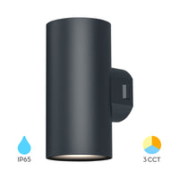 Braytron applique a muro LED 2x9W CCT 3-in-1 1780 lumen Grigio IP65 IK08 illuminazione esterna