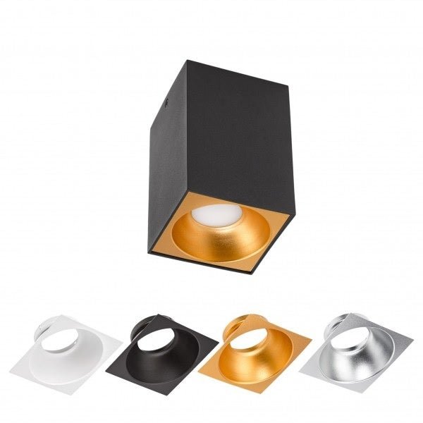 Spectrum LED ceiling spotlight cube matte black 95x95x138mm excl. LED spotlight for modern lighting