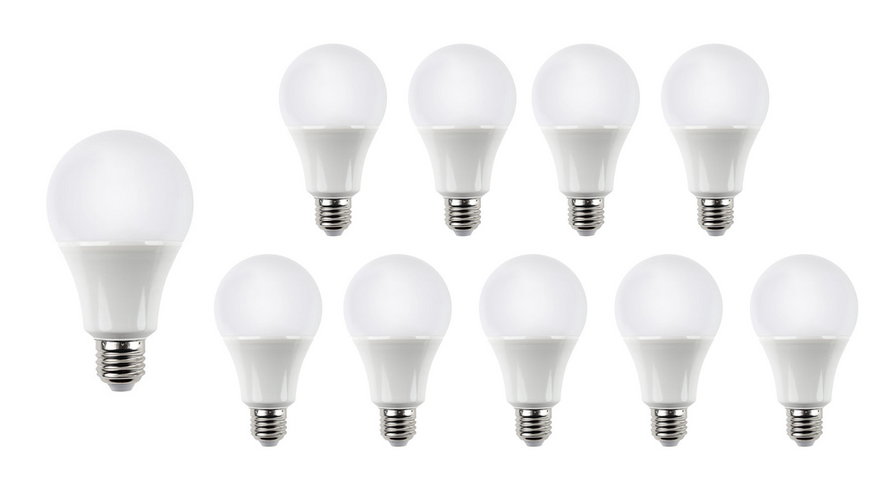 Modee E27 LED lamp A60 10.5W 3000K 1521 lumens IP20 non dimmable pack of 10 with 5 year warranty