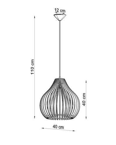 Sollux Lighting LED pendant lamp with E27 fitting and aluminum build