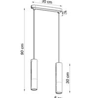 Led hanglamp zwart beton borgio with 2 gu10 fitting by sollux lighting