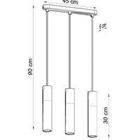 LED hanglamp wit beton borgio 3xGU10 fitting 50W Sollux Lighting