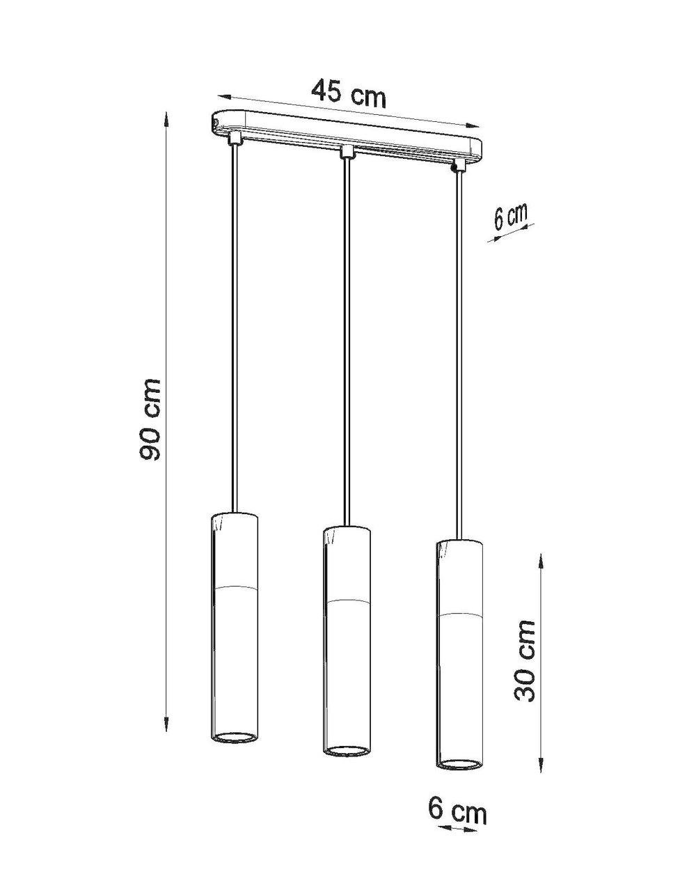 LED hanglamp wit beton borgio 3xGU10 fitting 50W Sollux Lighting