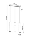 LED hanglamp wit beton borgio 3xGU10 fitting 50W Sollux Lighting